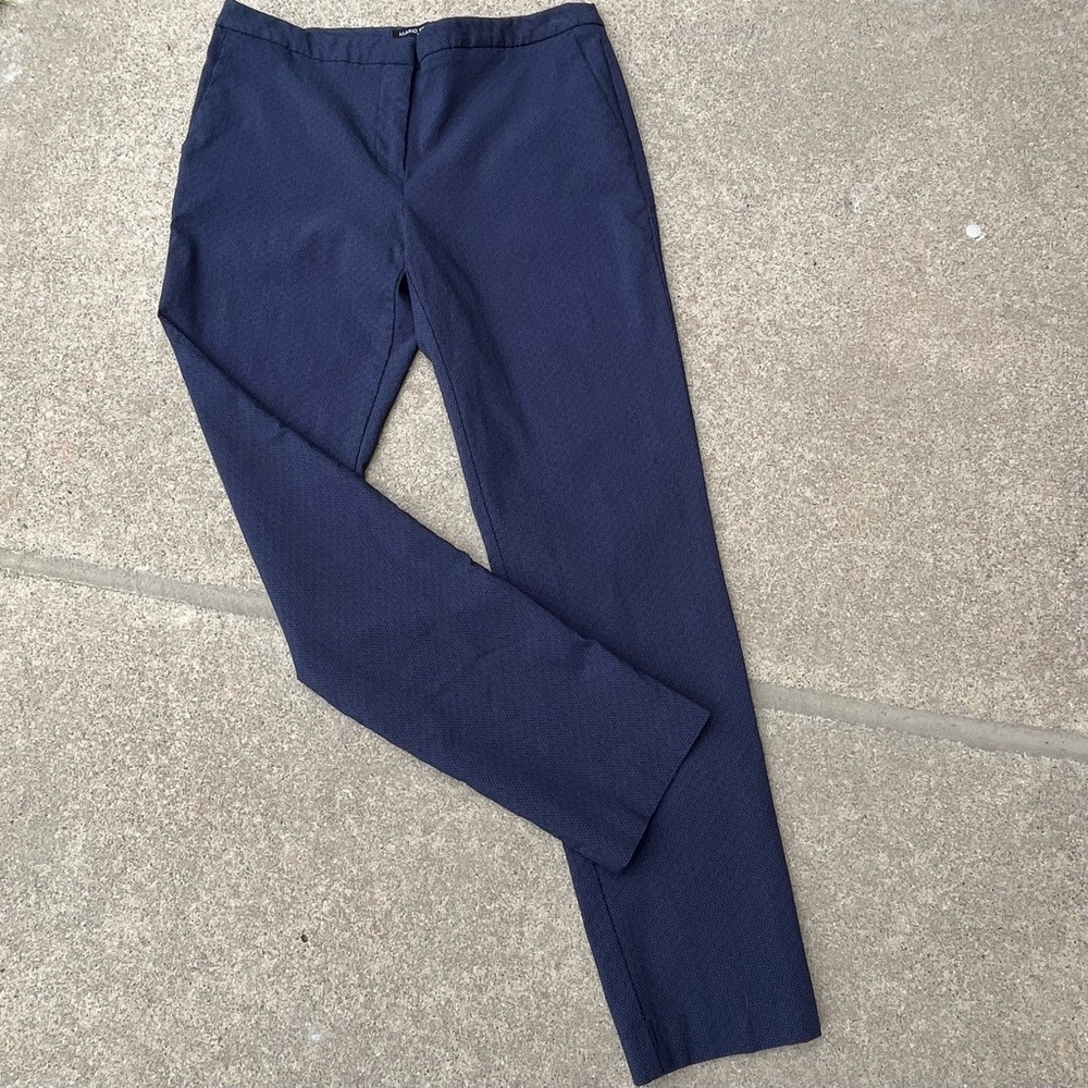 Mario Serrani Italy Pant Women 31x28.5 Blue Slim Tapered Fit FlatFront Geometric - Picture 9 of 10